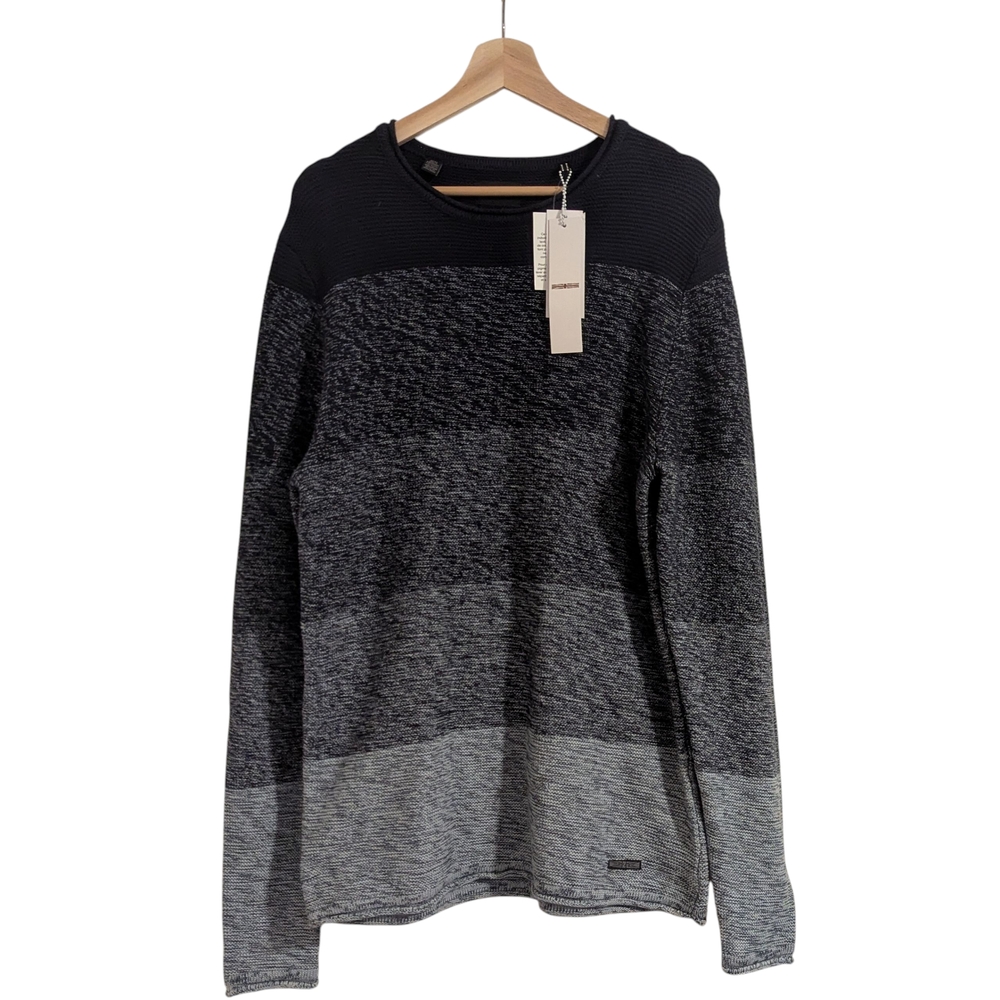NWT Hudson Horizontal Color Block Pullover Knitted Sweater Gradient Men’s, M